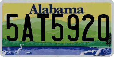 AL license plate 5AT5920