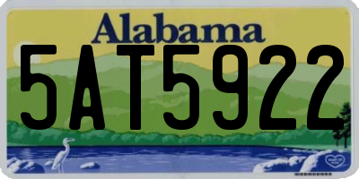 AL license plate 5AT5922