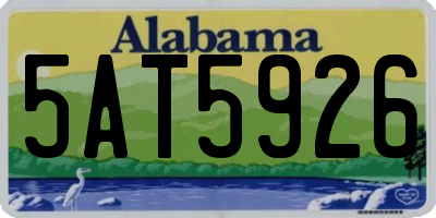 AL license plate 5AT5926