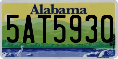 AL license plate 5AT5930
