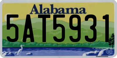 AL license plate 5AT5931