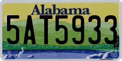 AL license plate 5AT5933