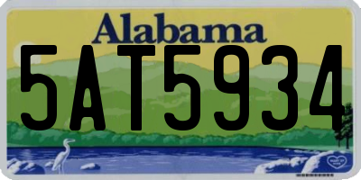 AL license plate 5AT5934