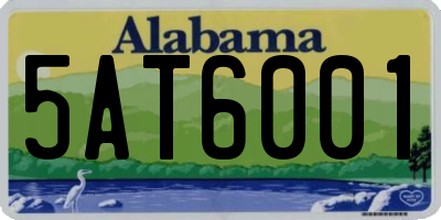 AL license plate 5AT6001