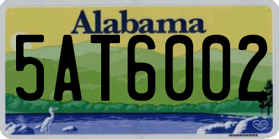 AL license plate 5AT6002