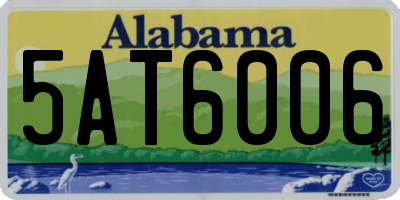 AL license plate 5AT6006