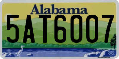 AL license plate 5AT6007