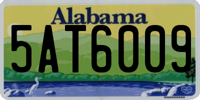 AL license plate 5AT6009