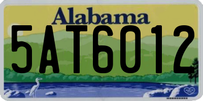 AL license plate 5AT6012