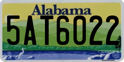 AL license plate 5AT6022