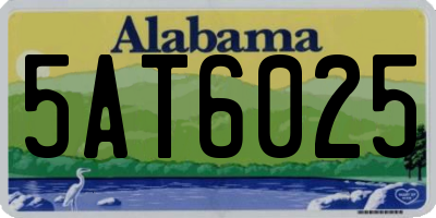 AL license plate 5AT6025