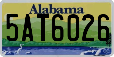 AL license plate 5AT6026