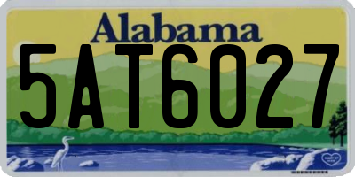 AL license plate 5AT6027