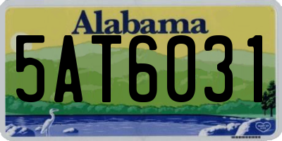 AL license plate 5AT6031