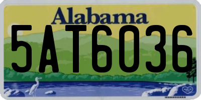 AL license plate 5AT6036