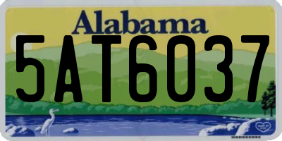 AL license plate 5AT6037