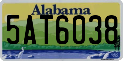 AL license plate 5AT6038