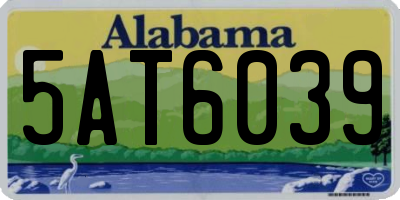 AL license plate 5AT6039