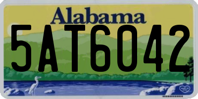 AL license plate 5AT6042