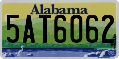 AL license plate 5AT6062