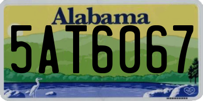 AL license plate 5AT6067