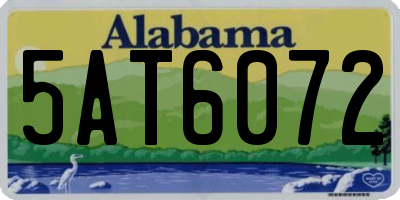 AL license plate 5AT6072