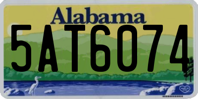AL license plate 5AT6074