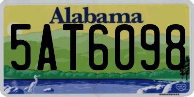 AL license plate 5AT6098