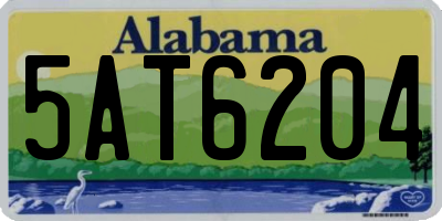 AL license plate 5AT6204