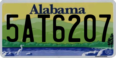 AL license plate 5AT6207