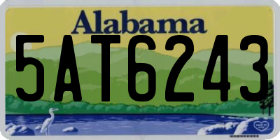 AL license plate 5AT6243