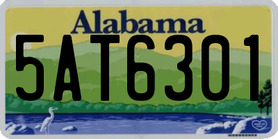 AL license plate 5AT6301