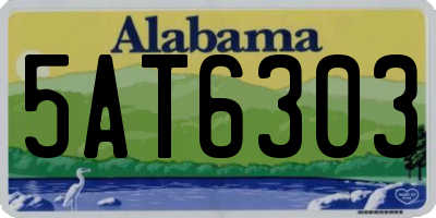 AL license plate 5AT6303