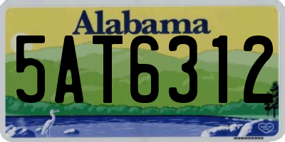 AL license plate 5AT6312