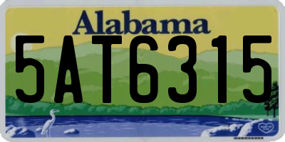 AL license plate 5AT6315