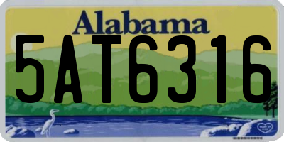 AL license plate 5AT6316