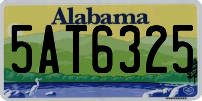 AL license plate 5AT6325