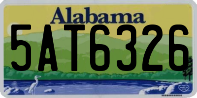 AL license plate 5AT6326