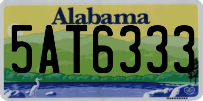 AL license plate 5AT6333