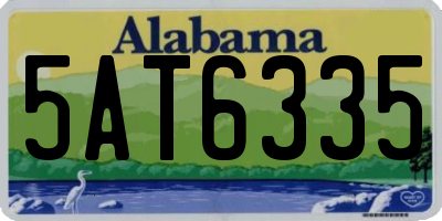 AL license plate 5AT6335