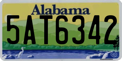 AL license plate 5AT6342