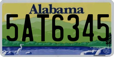 AL license plate 5AT6345