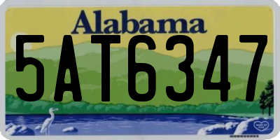 AL license plate 5AT6347