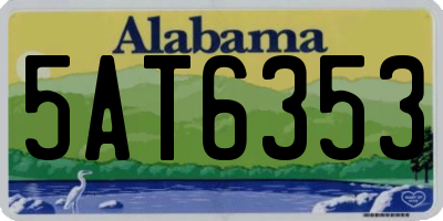 AL license plate 5AT6353