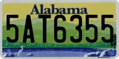 AL license plate 5AT6355
