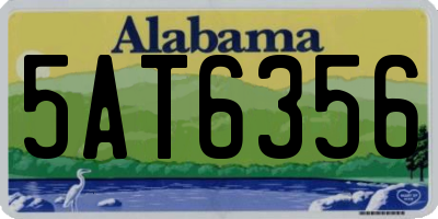 AL license plate 5AT6356