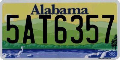 AL license plate 5AT6357