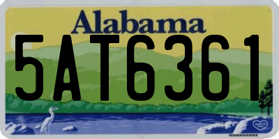 AL license plate 5AT6361