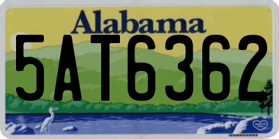 AL license plate 5AT6362
