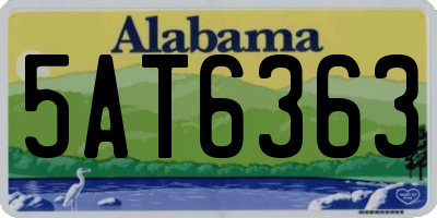 AL license plate 5AT6363